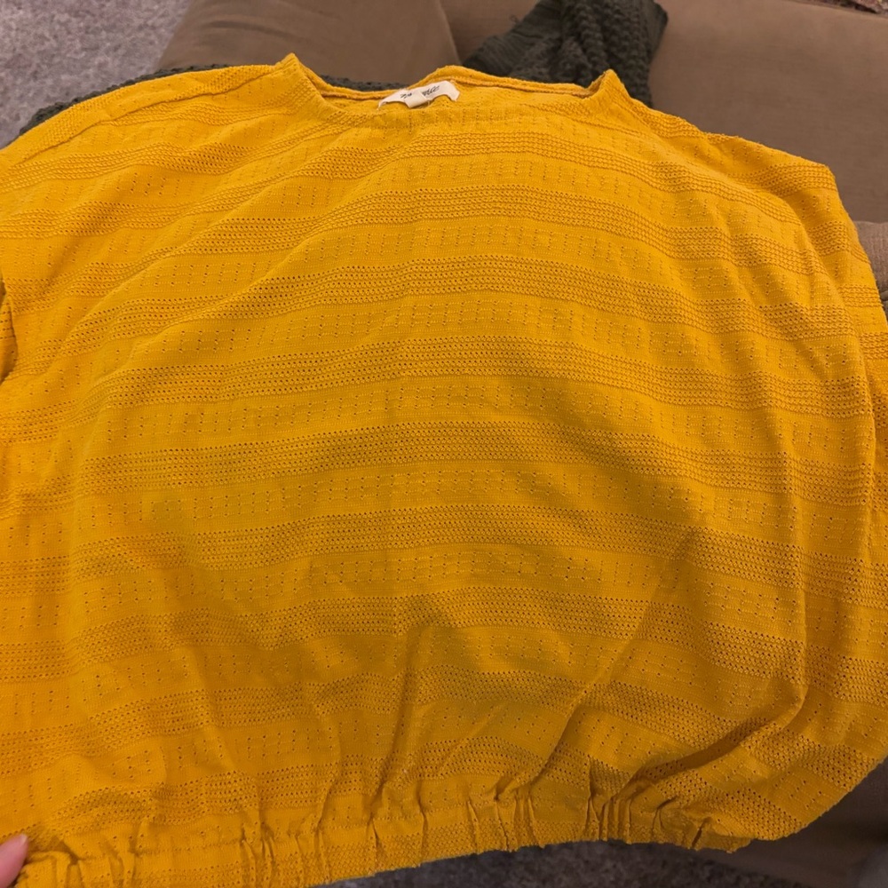 Madewell Yellow Textured Top
